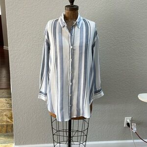 NWT Blue Island Beach Womens Resortwear Shirt Swim Coverup Size XS